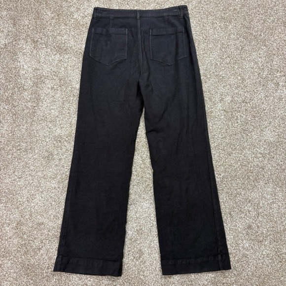 Faherty Utility Pants Mens 31 Black Wide Leg Cotton Blend Stretch Workwear - Picture 3 of 8